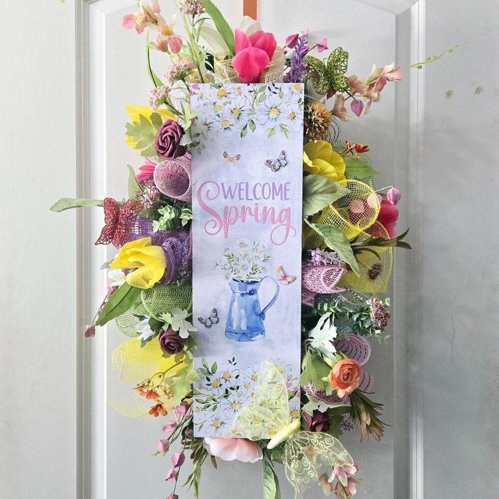 Welcome Spring Floral Swag